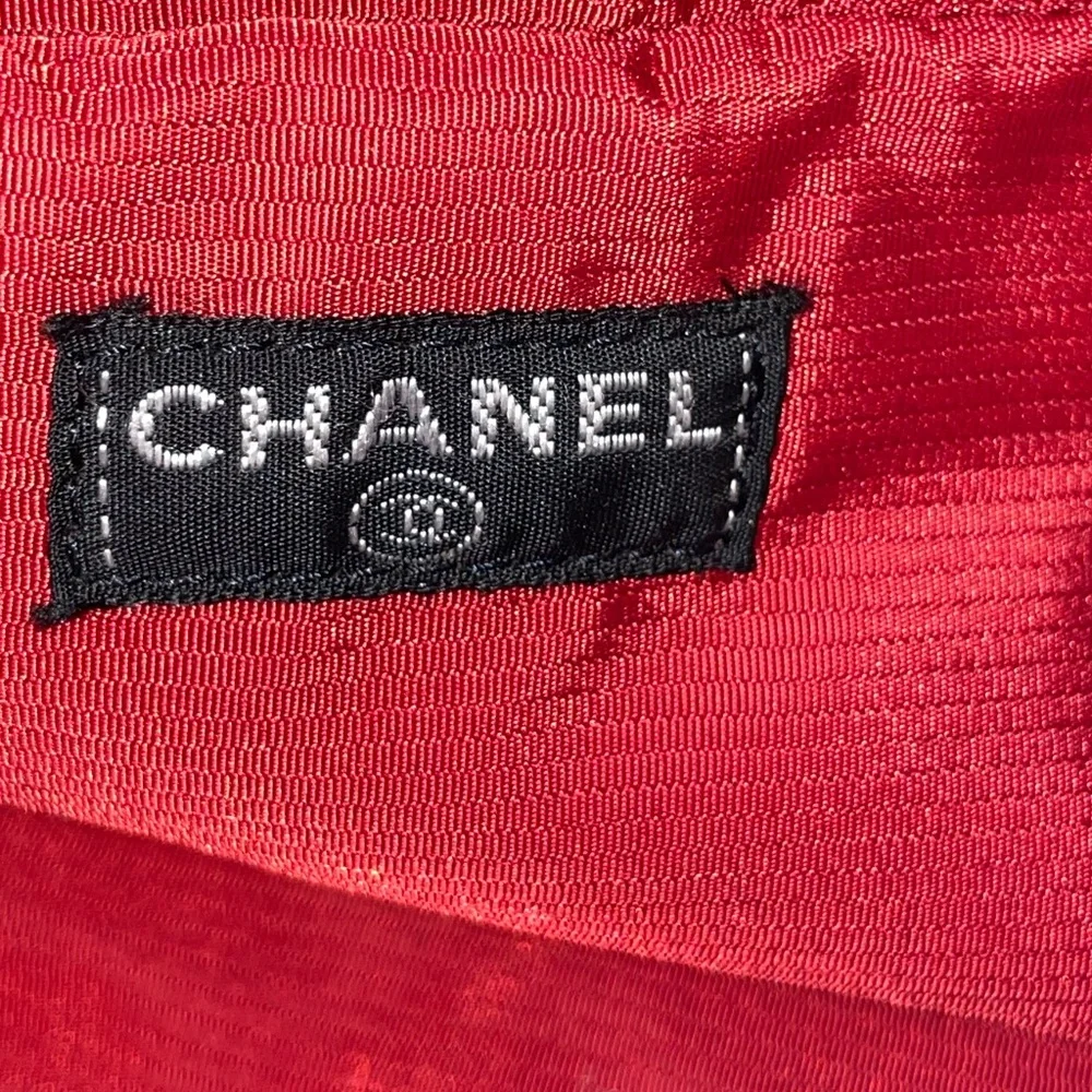 CHANEL Zipper Pouch! Traveline Nylon Print!
